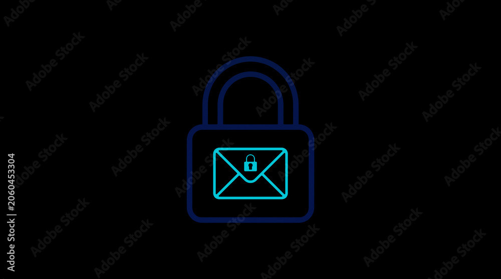 2D illuminated padlock icon in dark mode, symbolizing digital access control and cybersecurity.  ☁️ Alt-Texte: Cloud Se