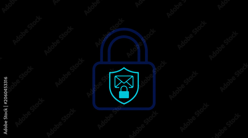 2D illuminated padlock icon in dark mode, symbolizing digital access control and cybersecurity.  ☁️ Alt-Texte: Cloud Se