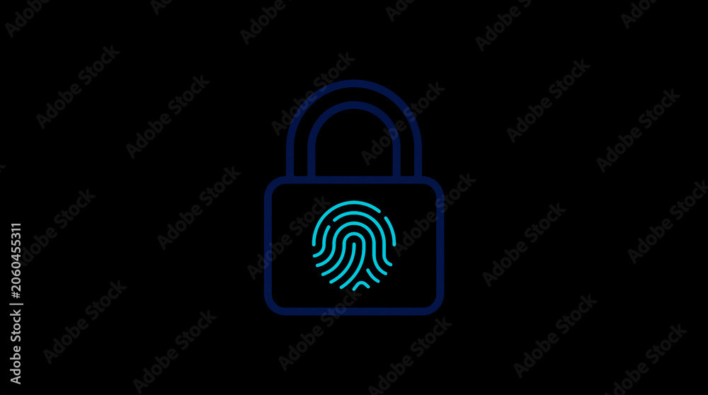 2D illuminated padlock icon in dark mode, symbolizing digital access control and cybersecurity.  ☁️ Alt-Texte: Cloud Se