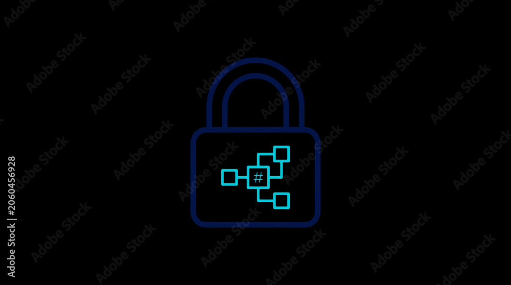 2D illuminated padlock icon in dark mode, symbolizing digital access control and cybersecurity.  ☁️ Alt-Texte: Cloud Se