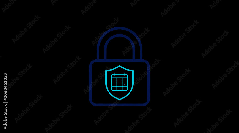 2D illuminated padlock icon in dark mode, symbolizing digital access control and cybersecurity.  ☁️ Alt-Texte: Cloud Se