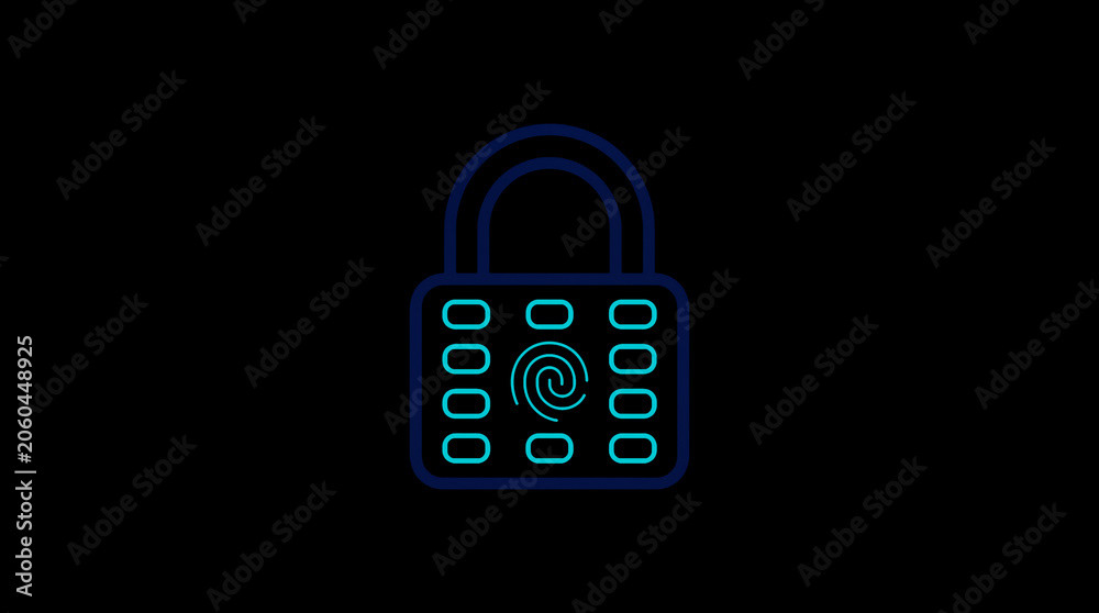 2D illuminated padlock icon in dark mode, symbolizing digital access control and cybersecurity.  ☁️ Alt-Texte: Cloud Se