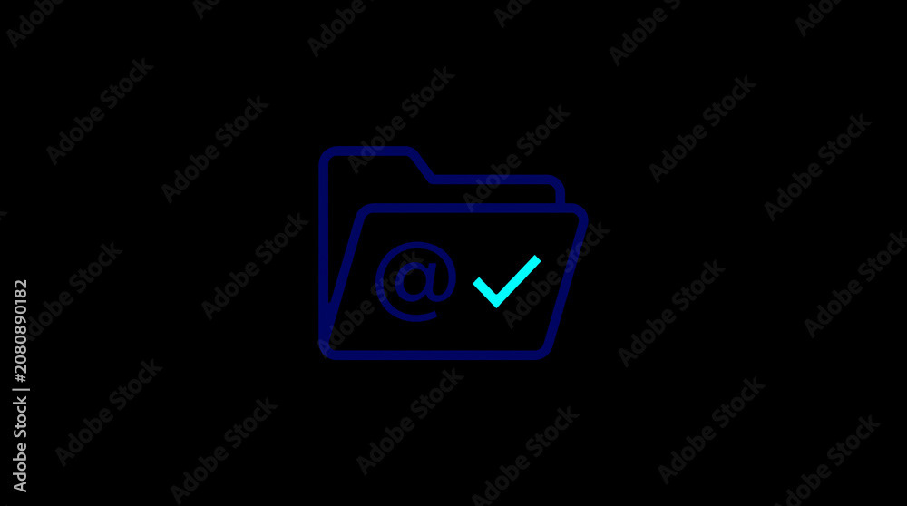 2D illuminated document icon in dark mode, symbolizing encrypted data storage and document security.
