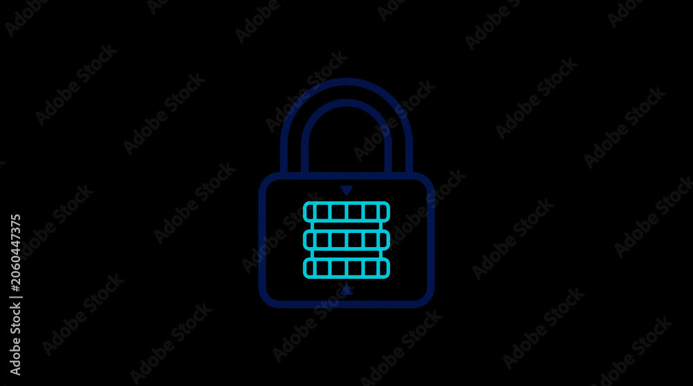 2D illuminated padlock icon in dark mode, symbolizing digital access control and cybersecurity.  ☁️ Alt-Texte: Cloud Se