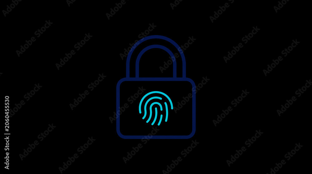 2D illuminated padlock icon in dark mode, symbolizing digital access control and cybersecurity.  ☁️ Alt-Texte: Cloud Se