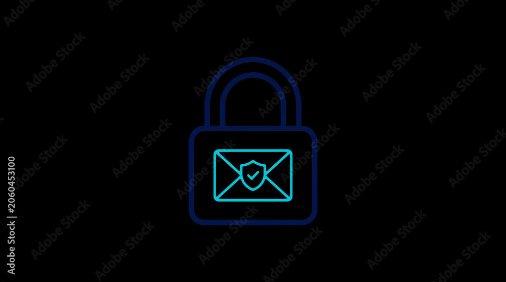 2D illuminated padlock icon in dark mode, symbolizing digital access control and cybersecurity.  ☁️ Alt-Texte: Cloud Se