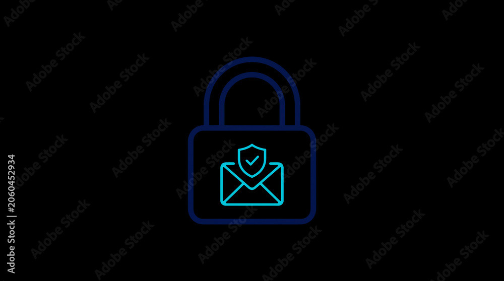 2D illuminated padlock icon in dark mode, symbolizing digital access control and cybersecurity.  ☁️ Alt-Texte: Cloud Se