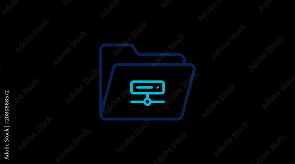 2D illuminated document icon in dark mode, symbolizing encrypted data storage and document security.