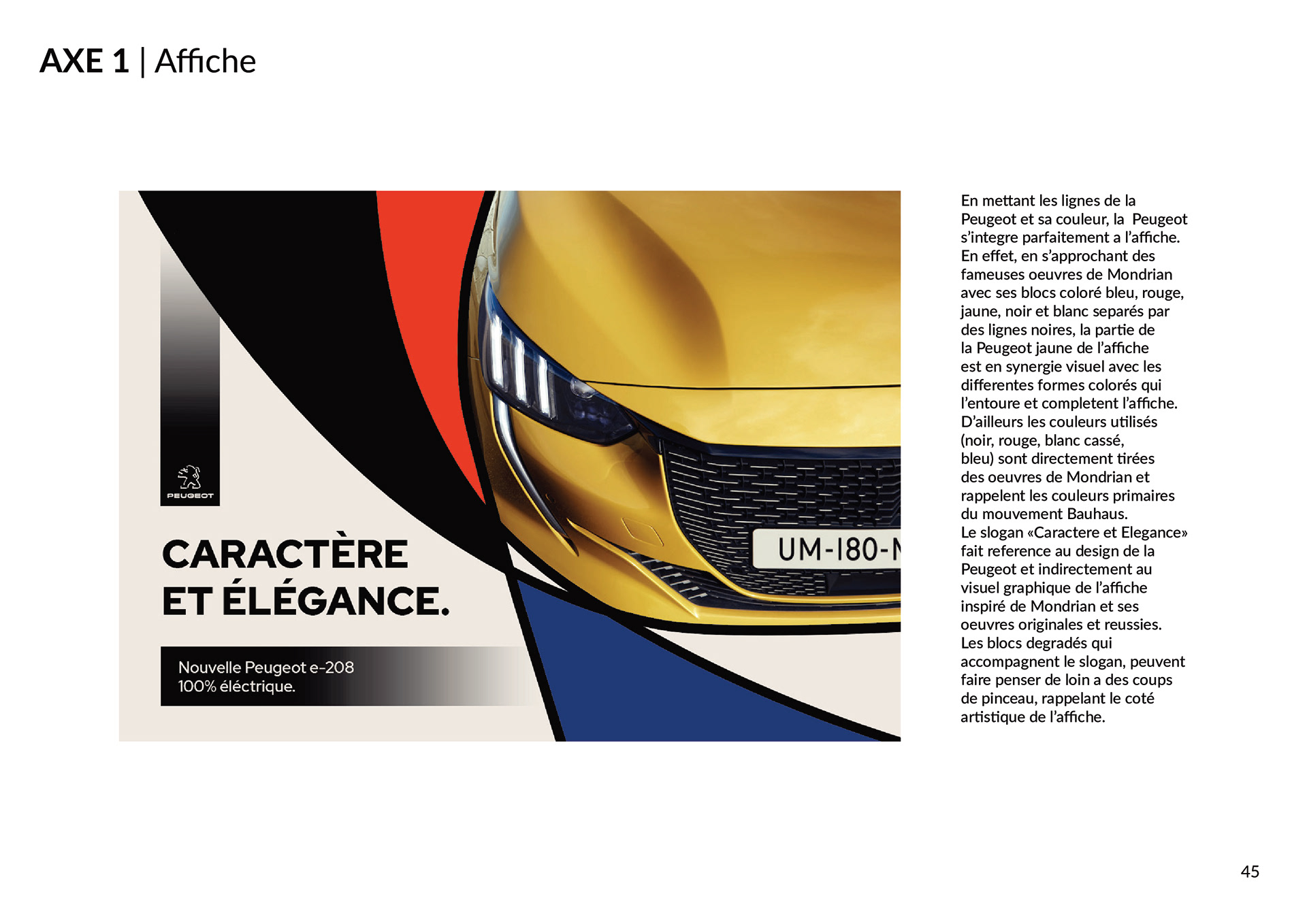 Affiche pour la campagne de communication de la Peugeot e-208 100% électrique. Poster for the communication campaign of the 100% electric Peugeot e-208.