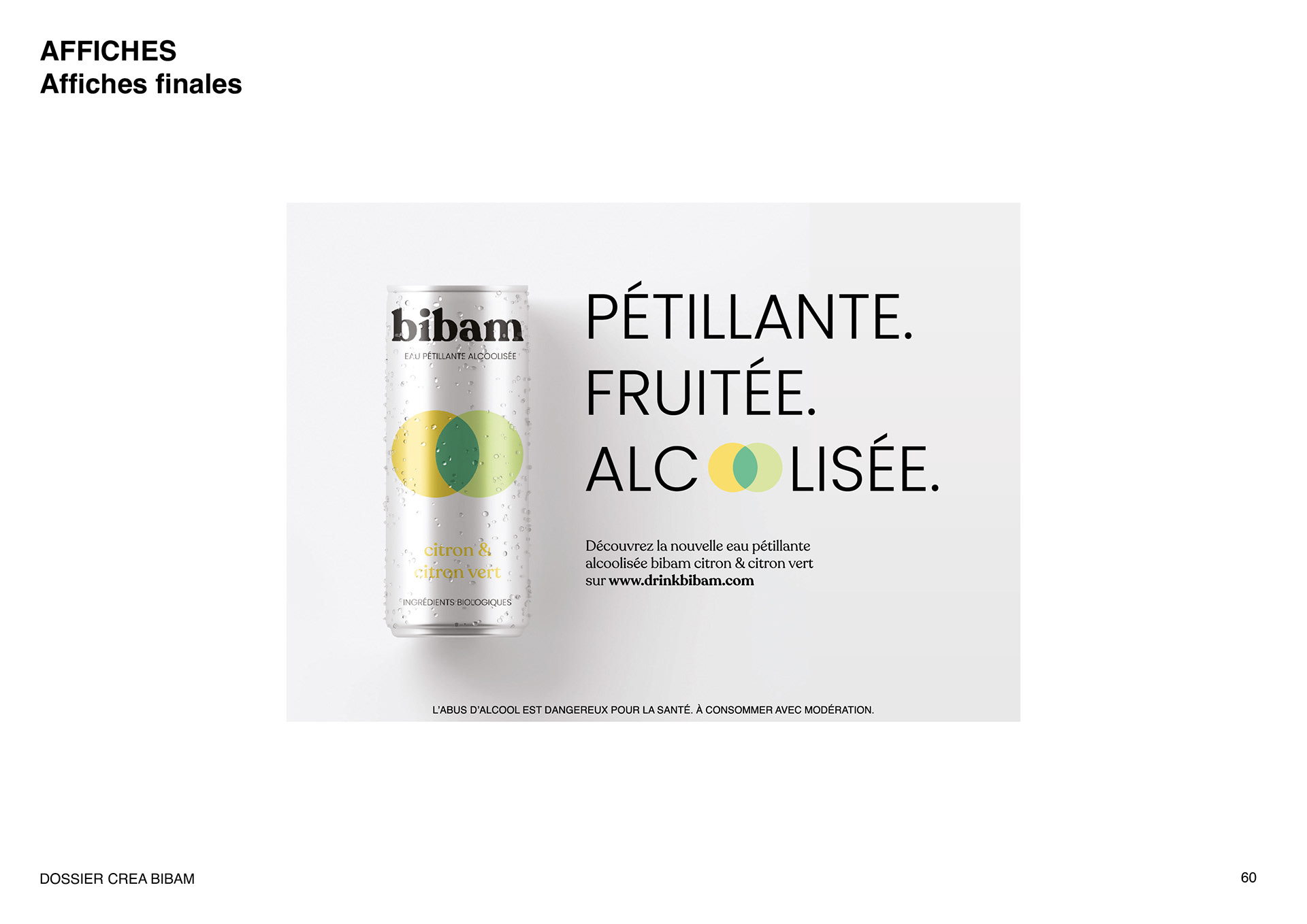 Affiches publicitaires pour les boissons de la marque d'eau petillante alcoolisée Bibam. Advertising posters for the Bibam brand of alcoholic sparkling water.