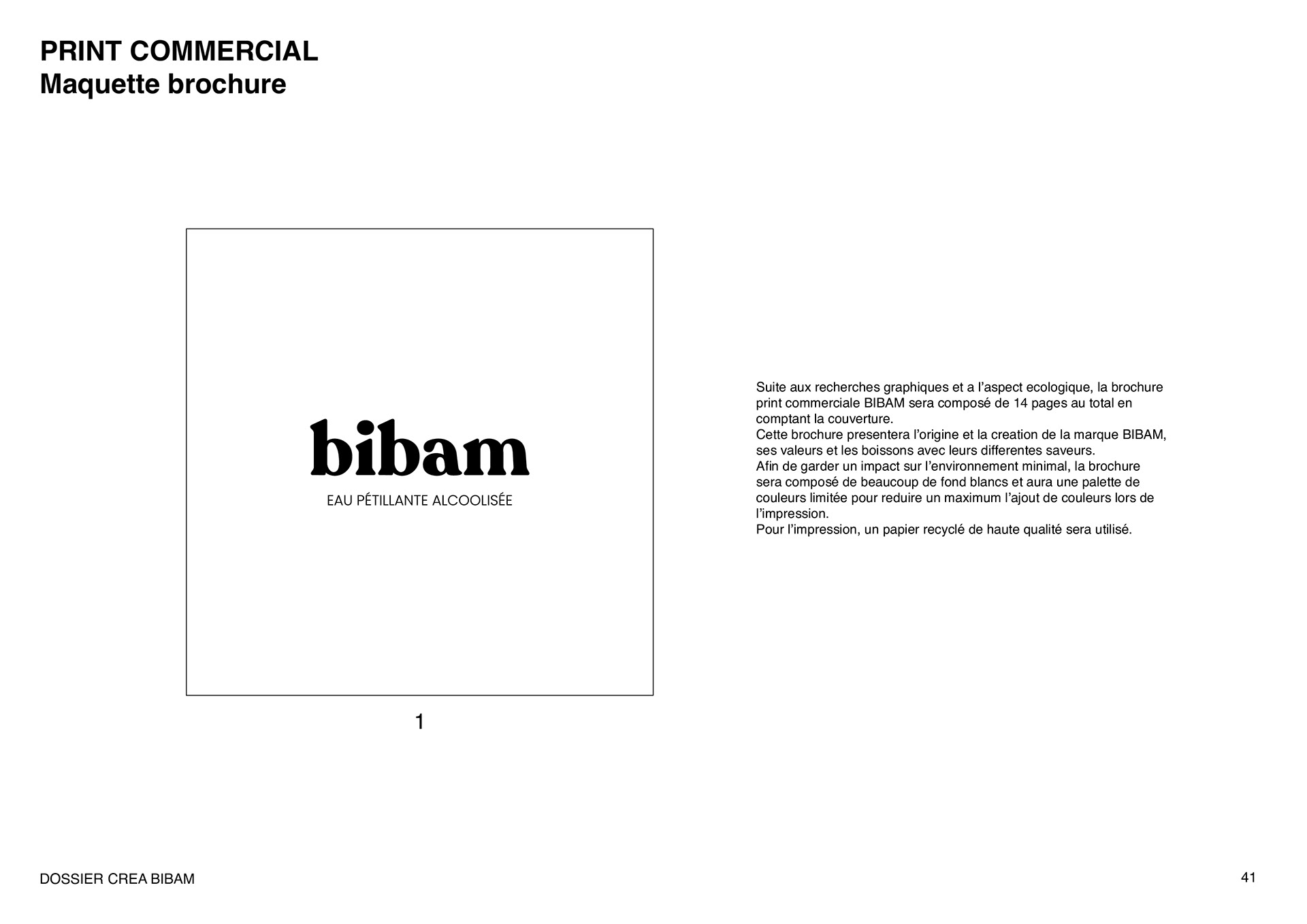 Maquette de la brochure commerciale de présentation des boissons de la marque d'eau petillante alcoolisée Bibam. Design of the commercial brochure presenting the drinks of the Bibam brand of alcoholic sparkling water.