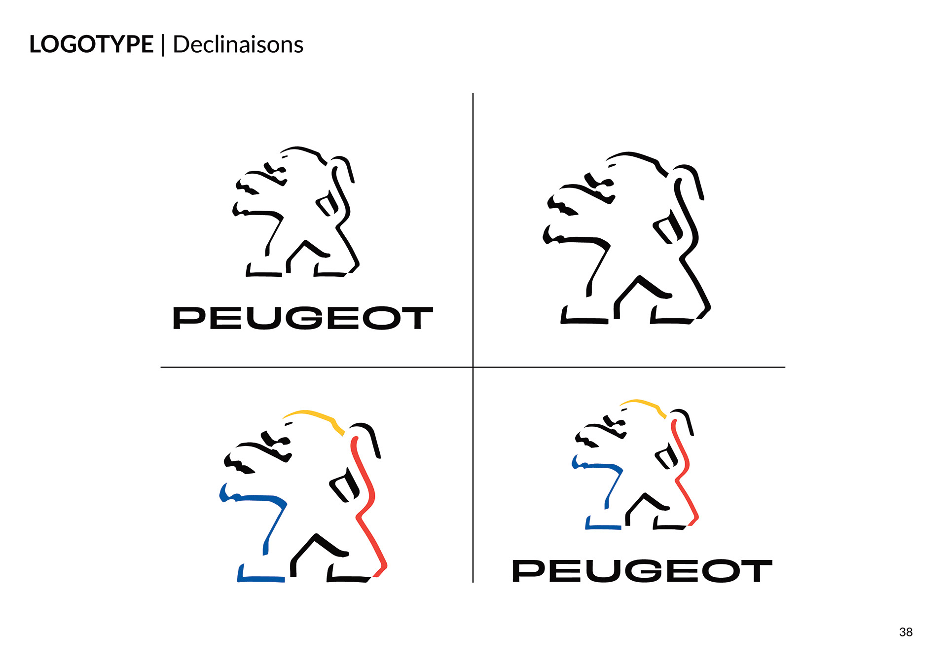 Déclinaisons du logotype édition spéciale pour la campagne de communication de la Peugeot e-208 100% électrique. Declinations of the special edition logo for the communication campaign of the 100% electric Peugeot e-208.