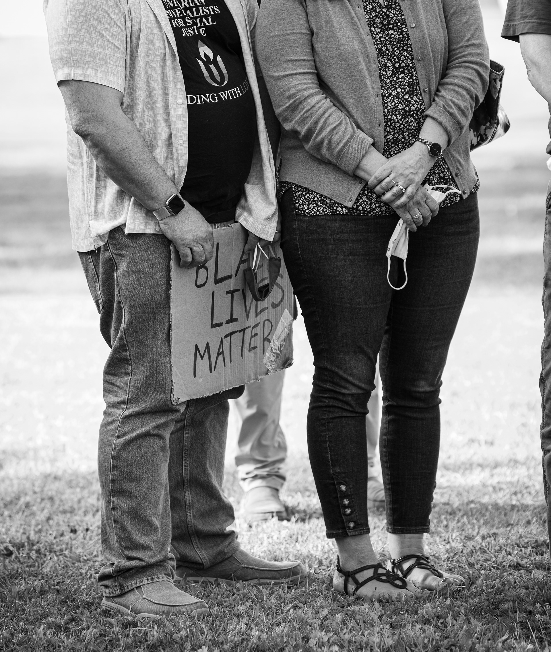 Dozens of people gathered in Huntington, NY, on May 25, 2021, for a commemorative ceremony that recognized the one-year anniversary of George Floyd’s death. 