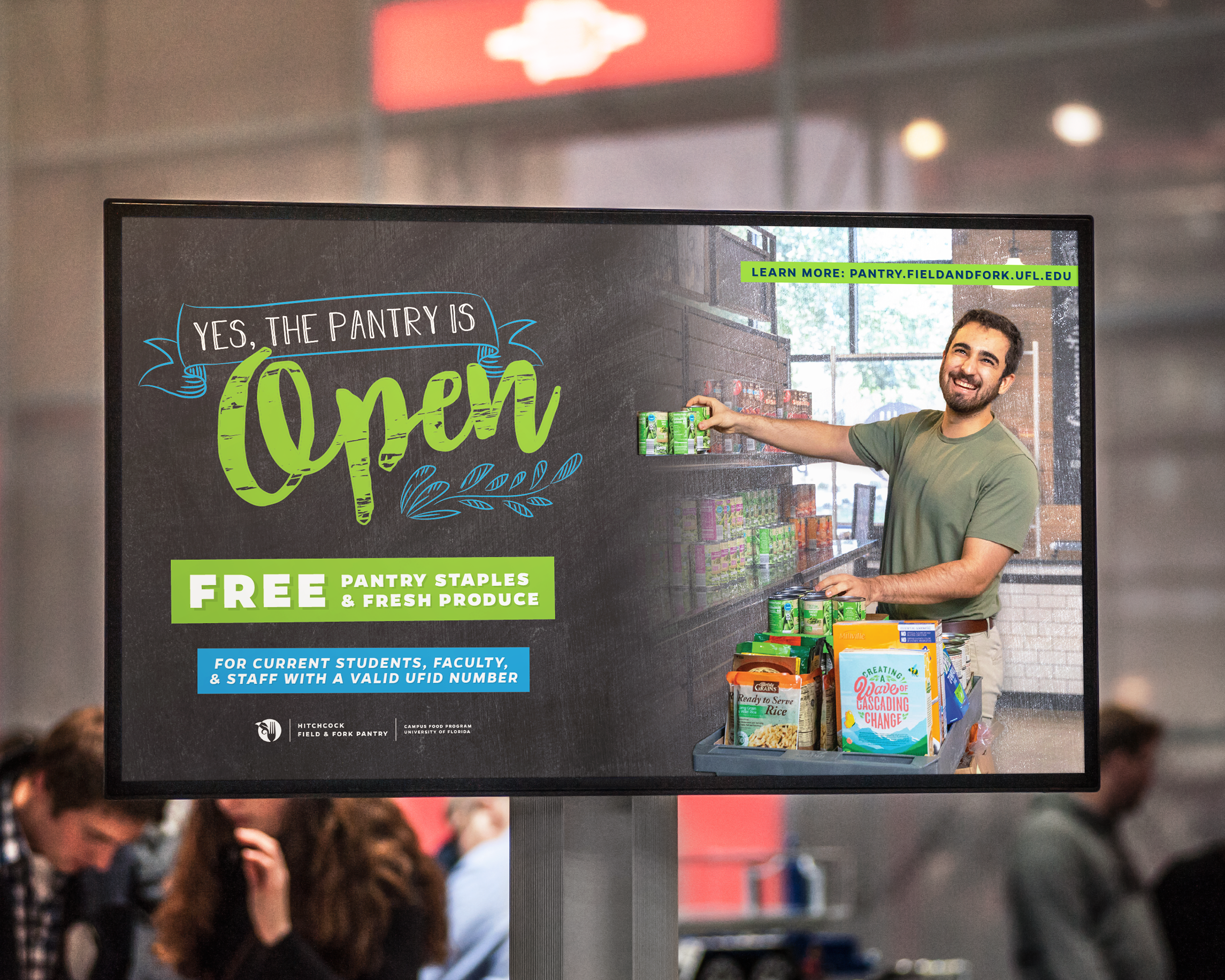Digital display design to advertise the Field and Fork Pantry.