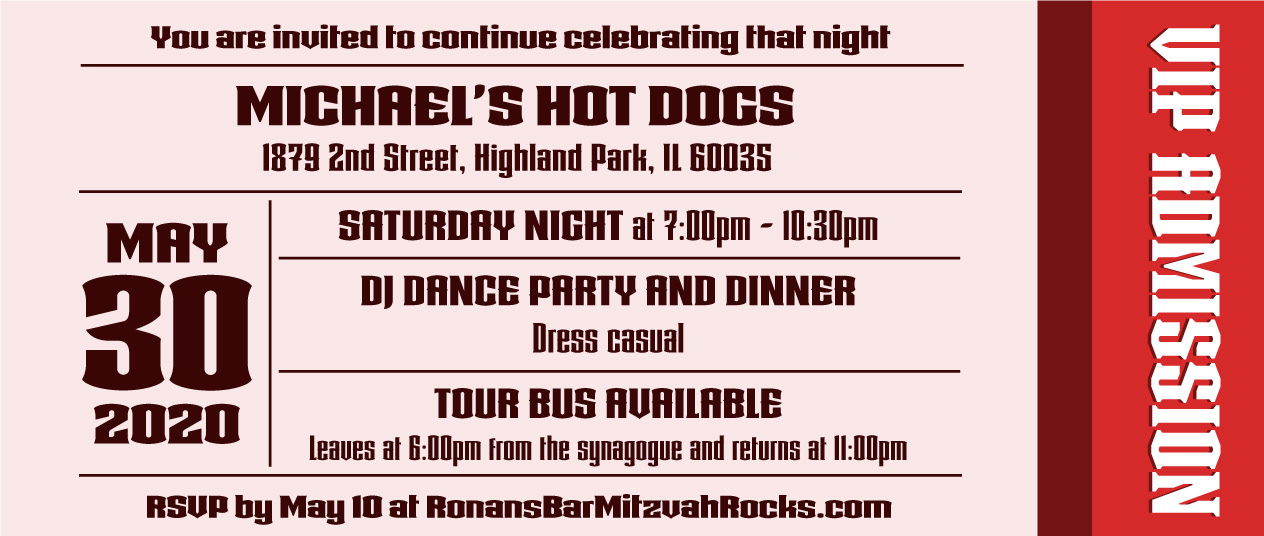 Ronan's Bar Mitzvah party invitation