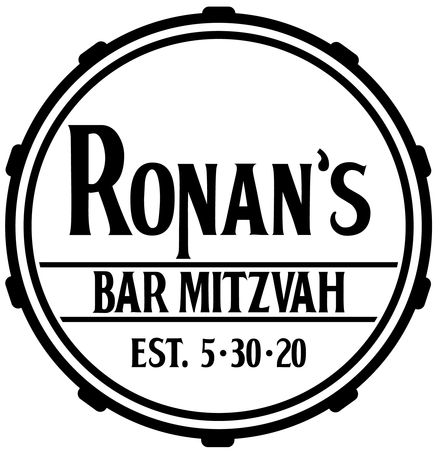 Logo for Ronan's rock band-themed Bar Mitzvah