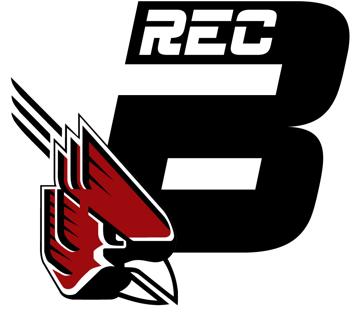 Iconic logo redesign for Ball State University Sport and Recreation. The university mascot, the Cardinal, is tied into a large "B" and abbreviated Rec. Done in a forward leaning motion denoting font. The font, specifically and intentionally closley replicates the sport centric ESPN network's font.