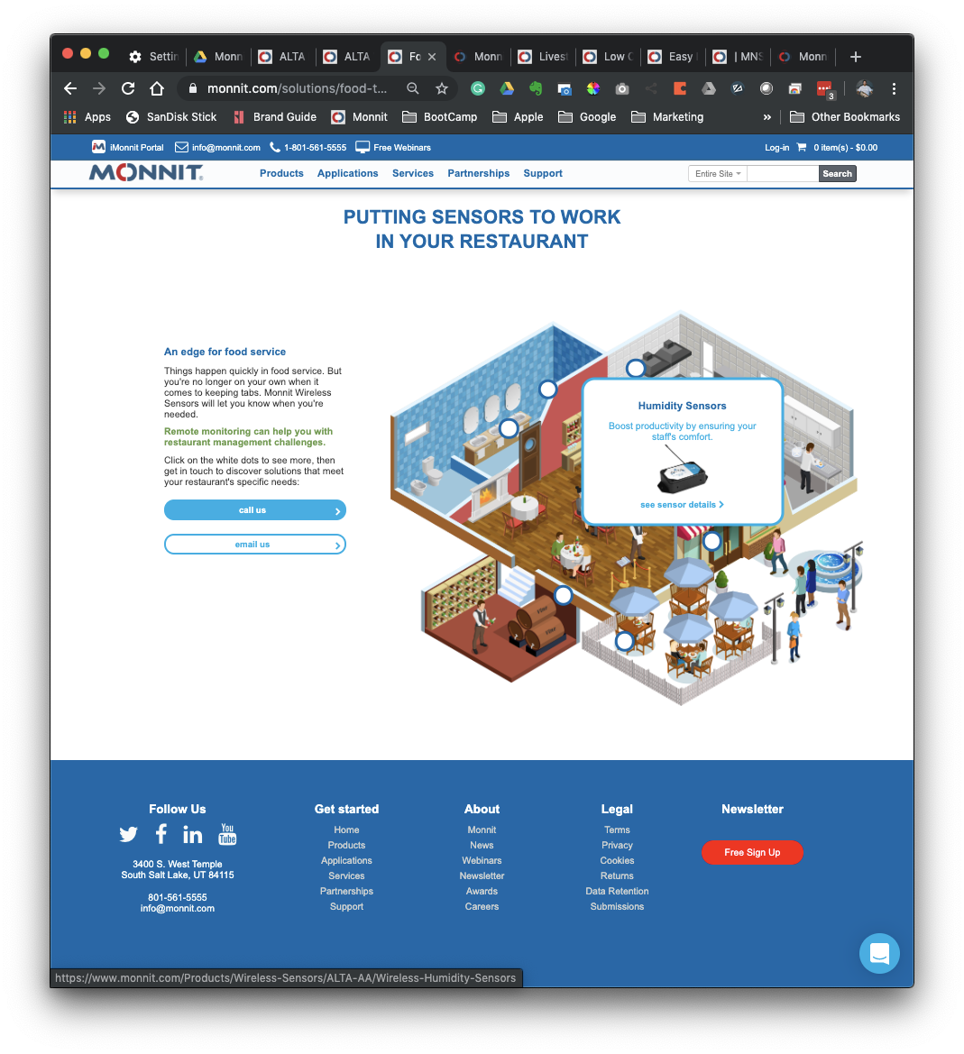 Interactive isometric image created to demo potentoal sensor uses and where they could be located