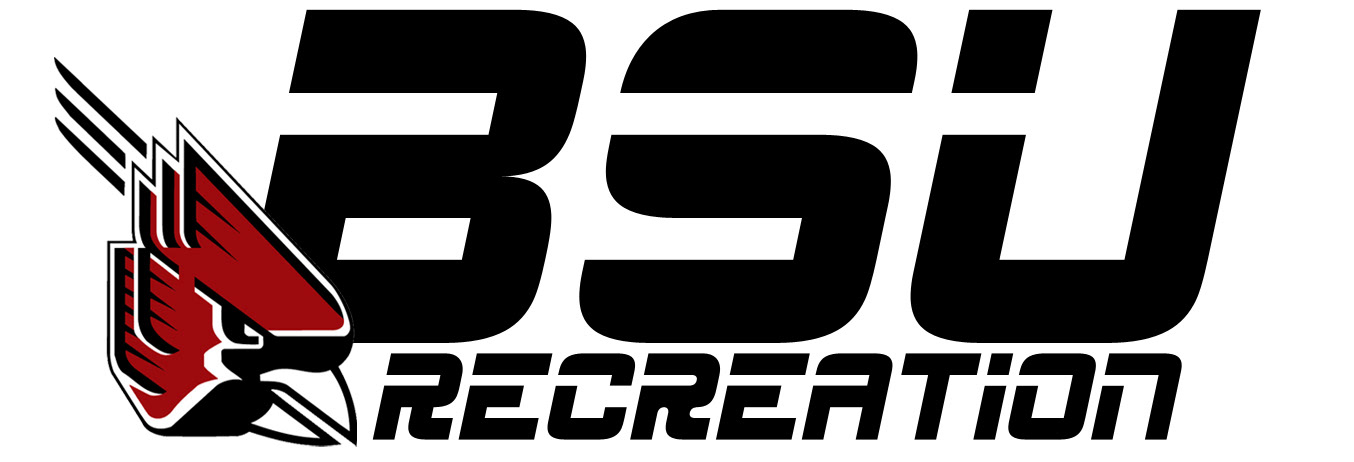 Logo redesign for Ball State University Sport and Recreation. The university mascot, the Cardinal, is tied into the school's common abbreviation, BSU, in a forward leaning motion denoting font. The font, specifically and intentionally closley replicates the sport centric ESPN network's font.