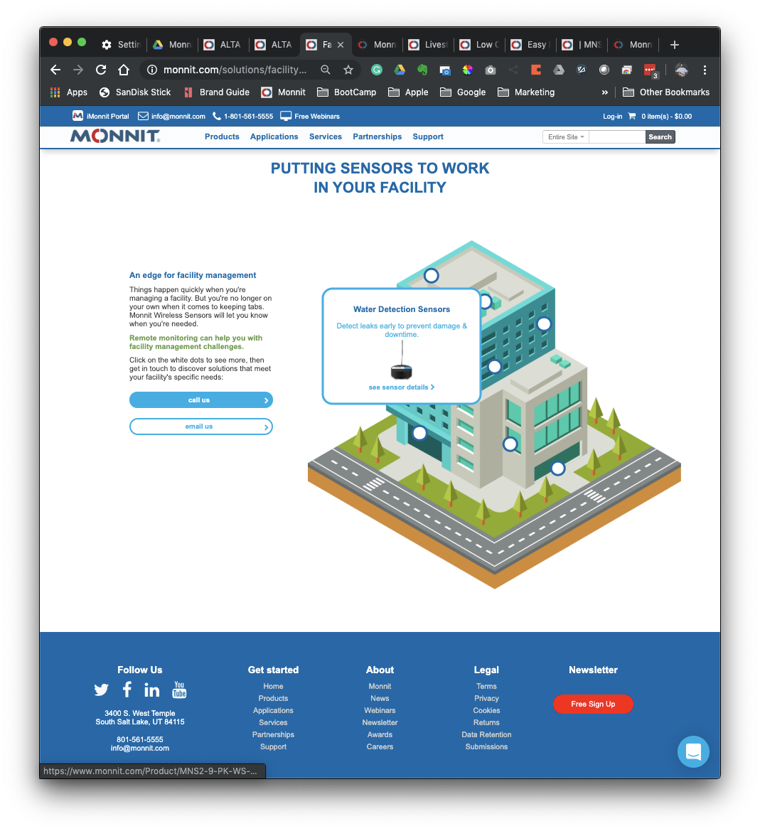 Interactive isometric image created to demo potentoal sensor uses and where they could be located