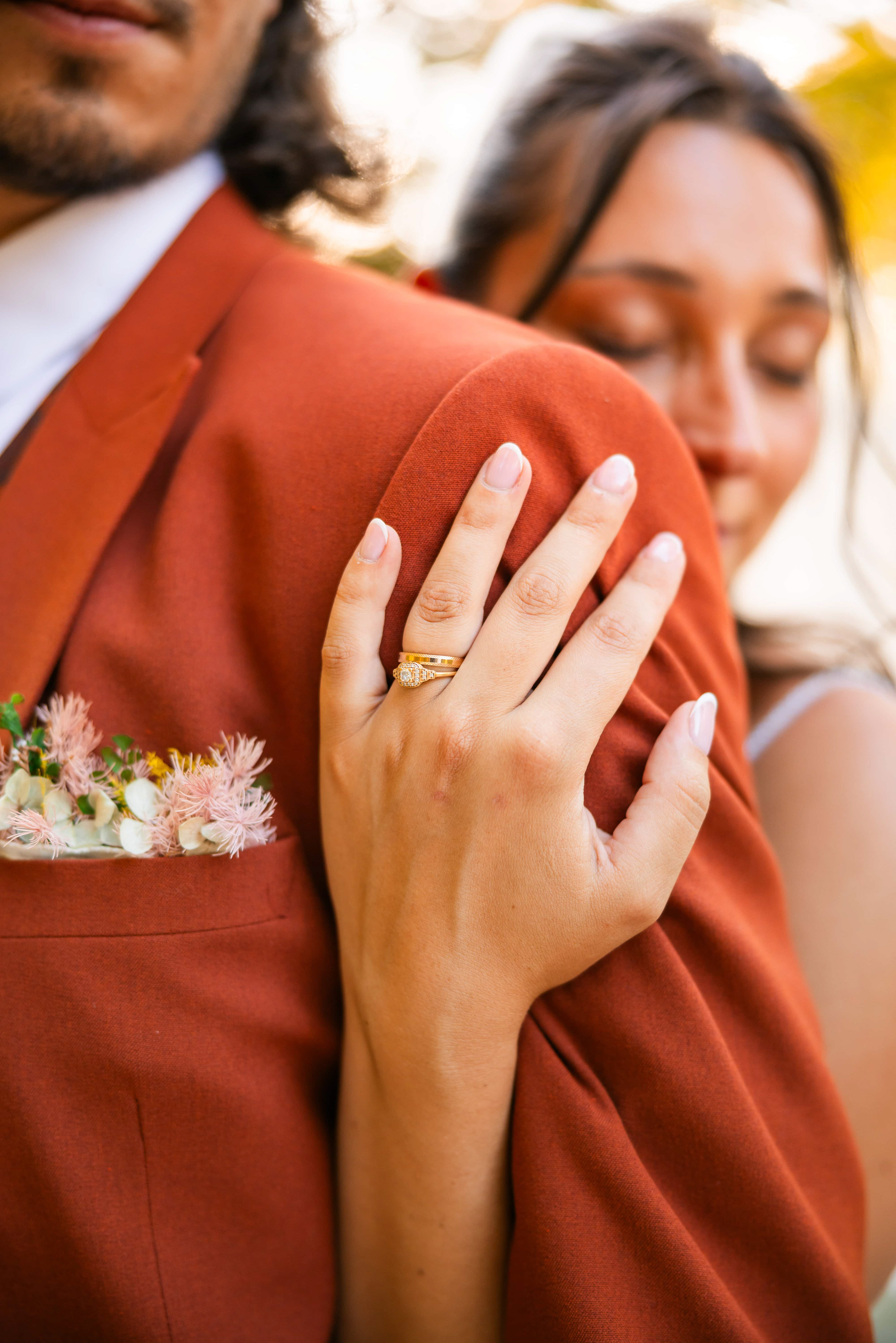 L'alliance de la mariée photo de couple alsace