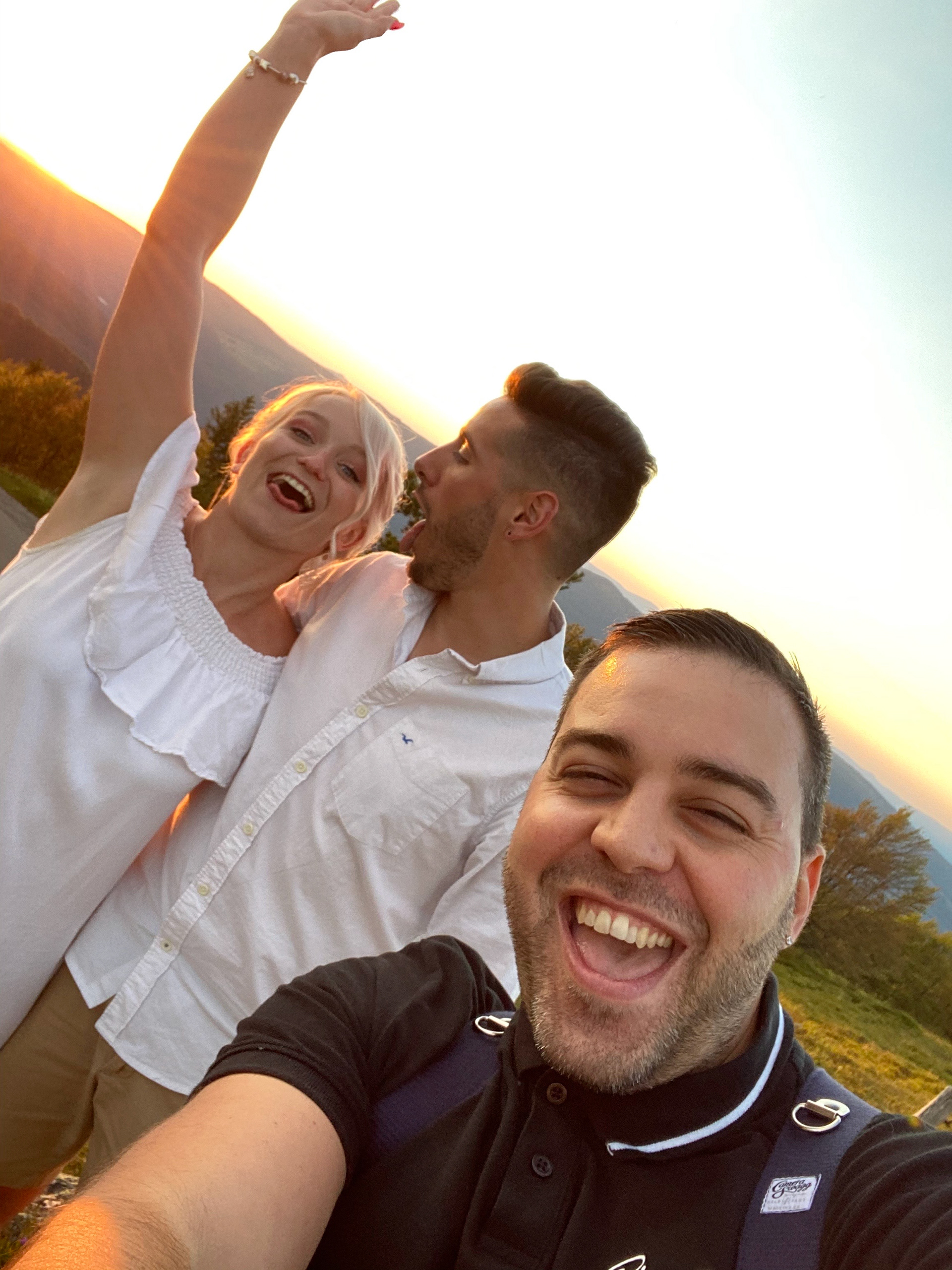 Fin de la séance engagement avec un joli coucher de soleil