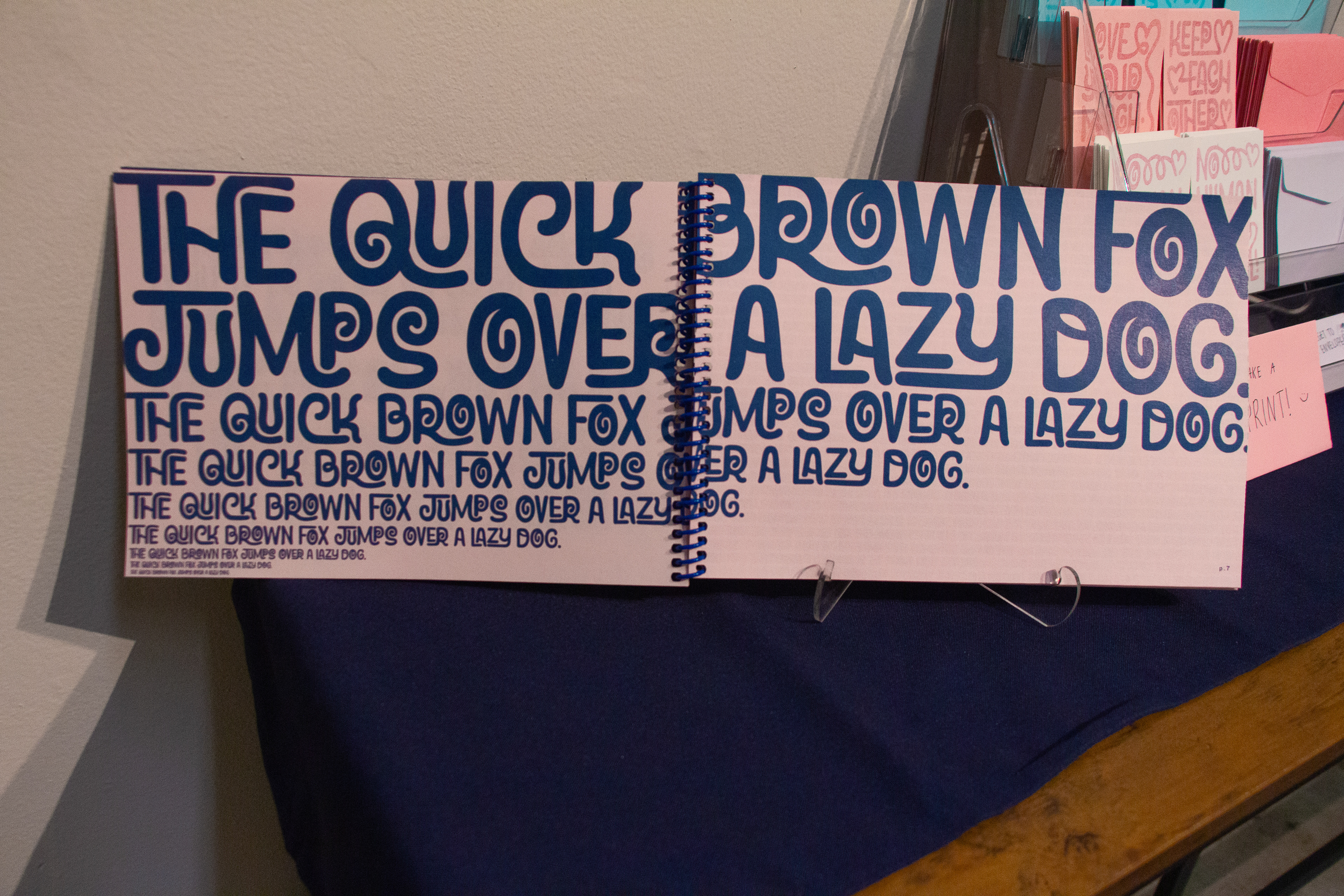 Typeface showcase book (inner pages)
