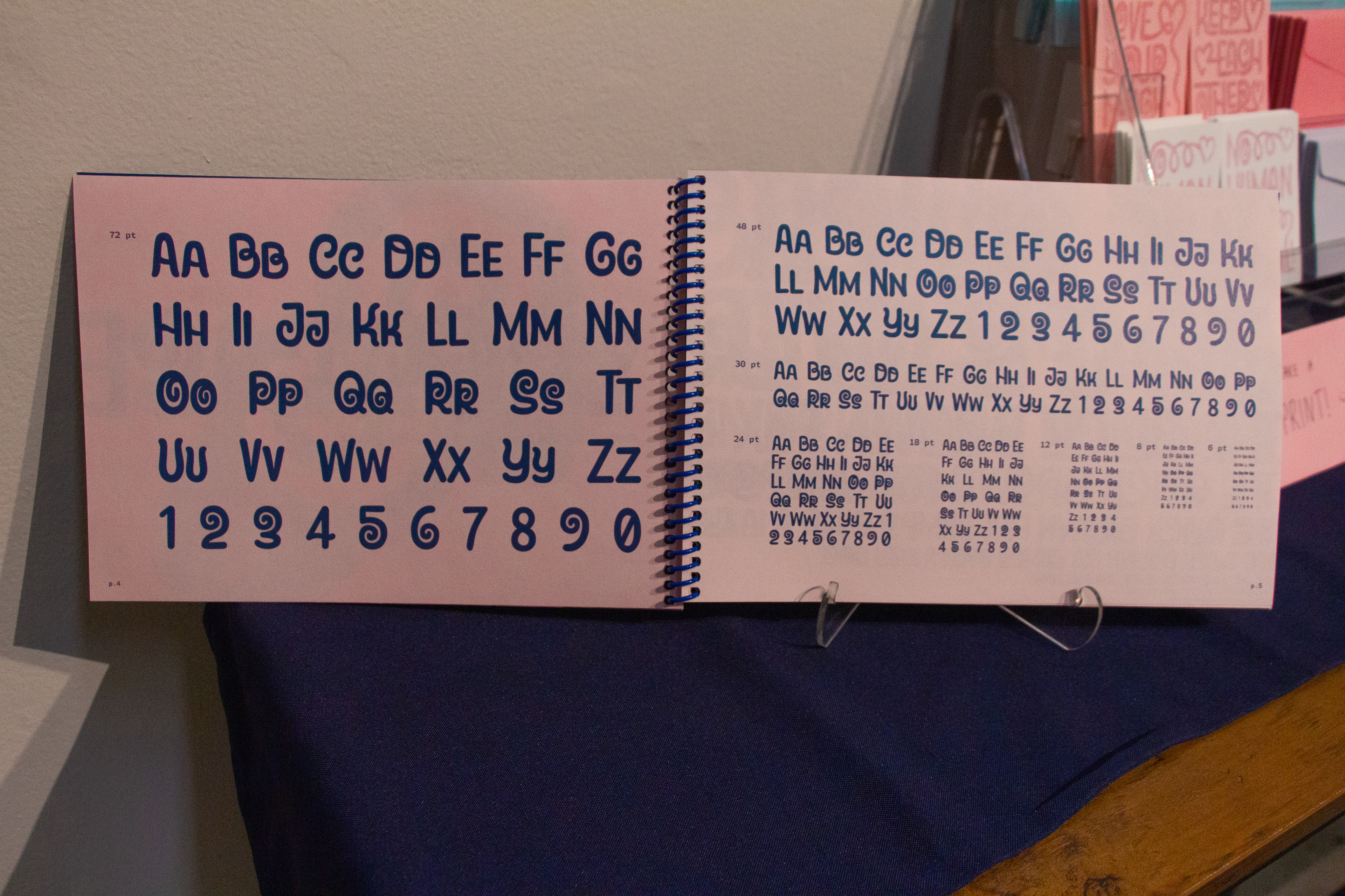 Typeface showcase book (inner pages)