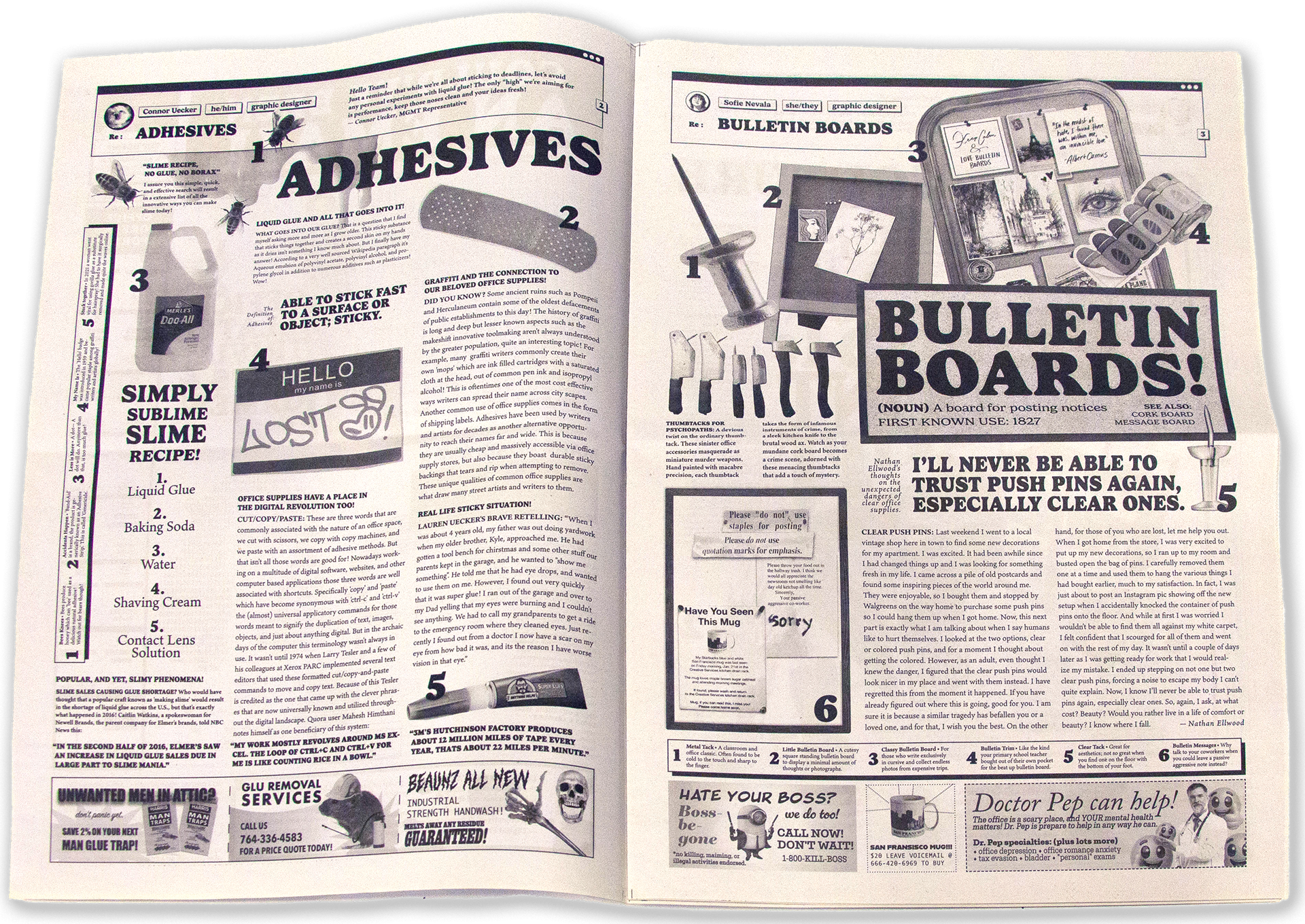 My page design, bulletin boards (right)
