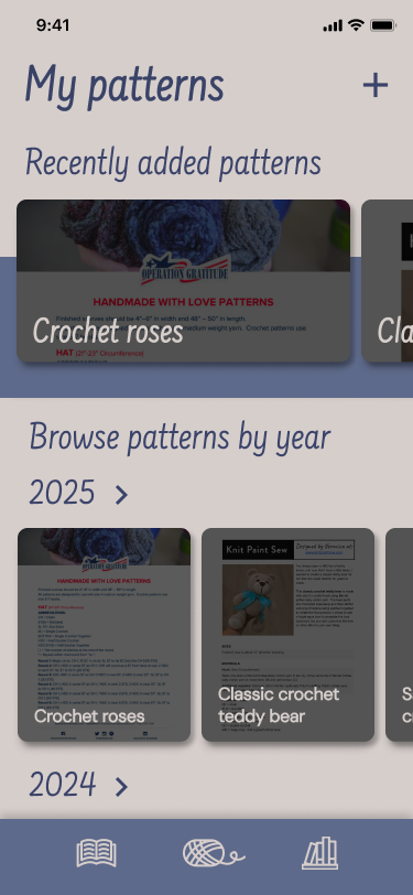 "My patterns" section
