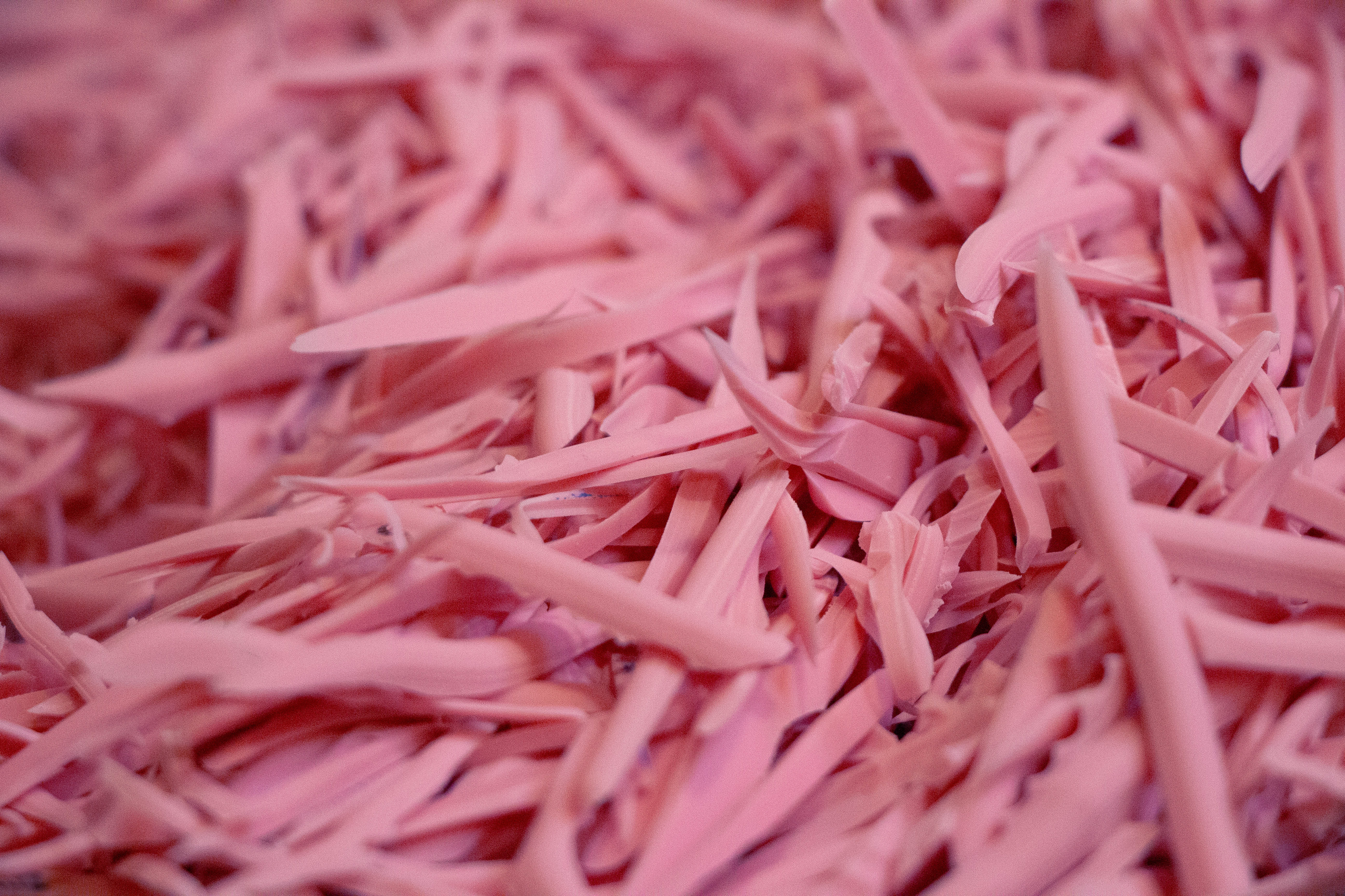 Rubber shavings from carving process