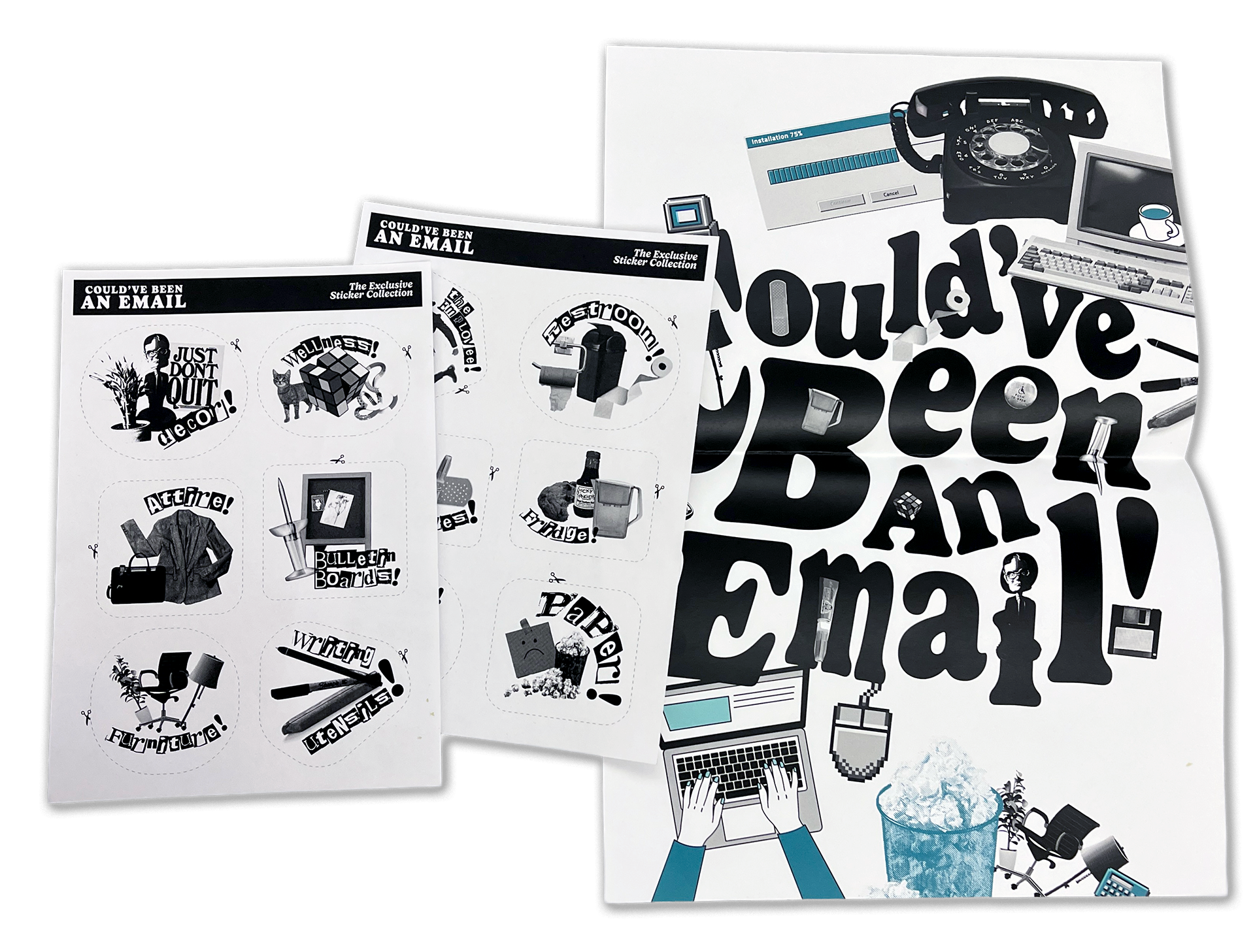 Mailer inserts (stickers + poster)