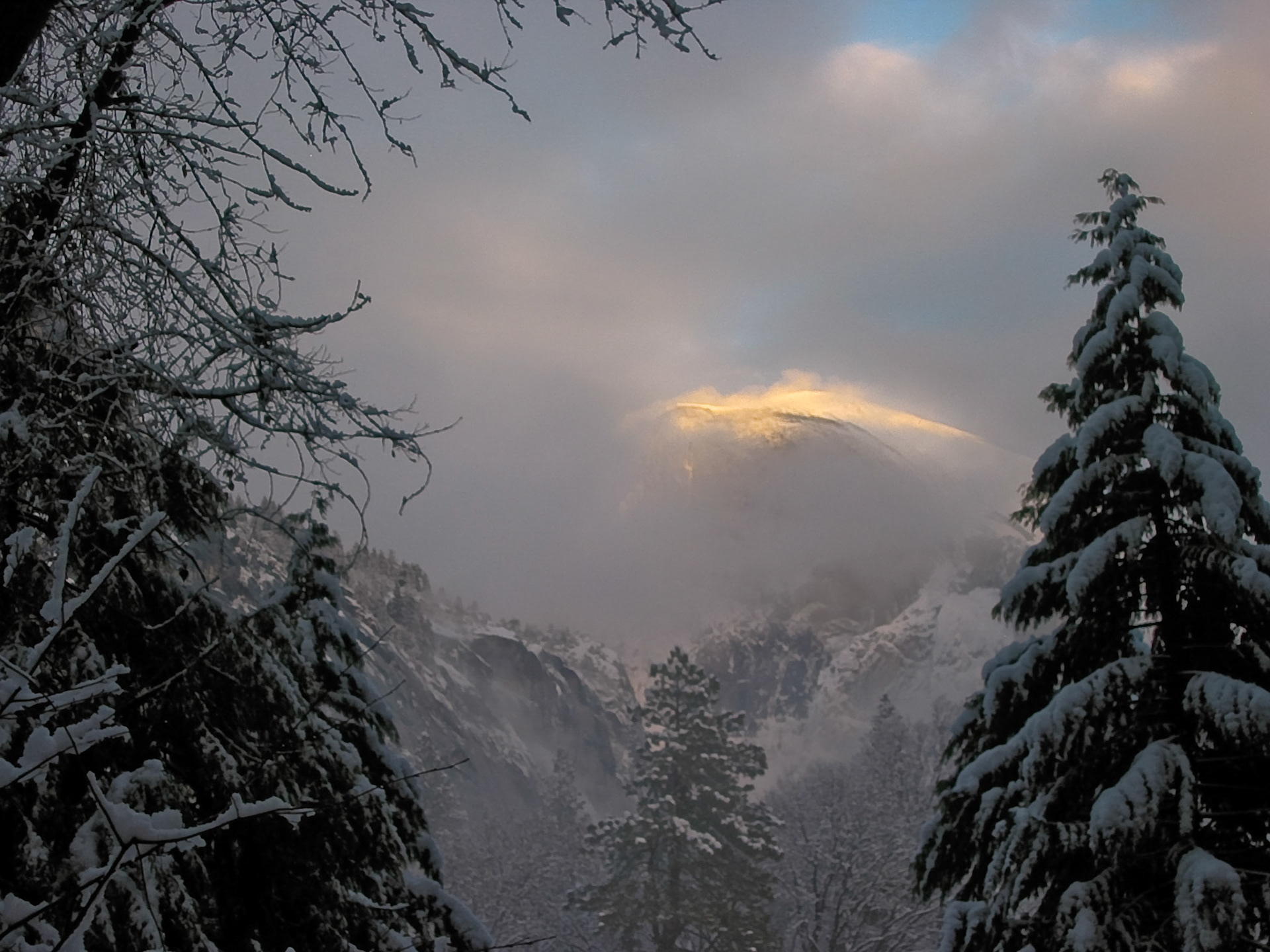 Half Dome, Winter Sunset  Yosemite NP