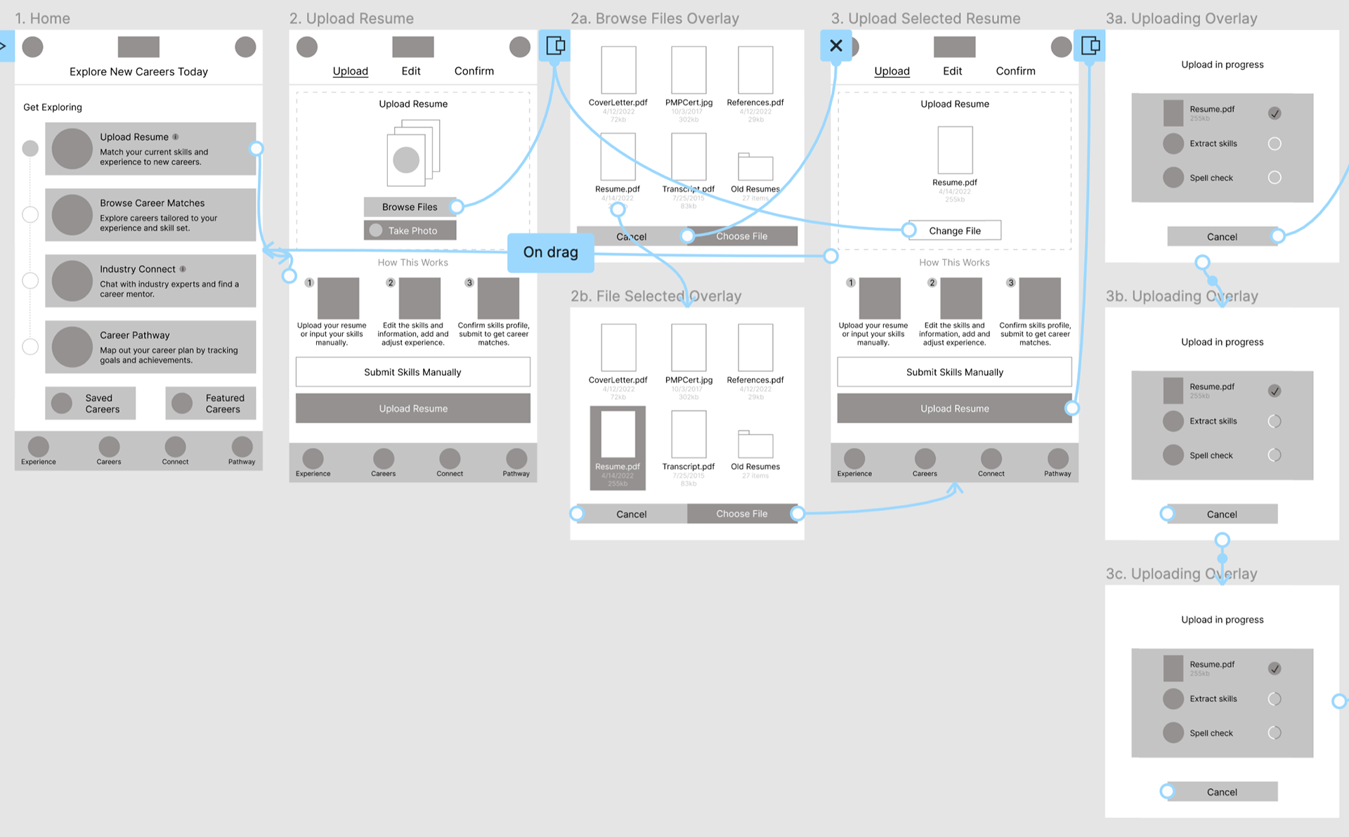 App low-fidelity prototype screenshot