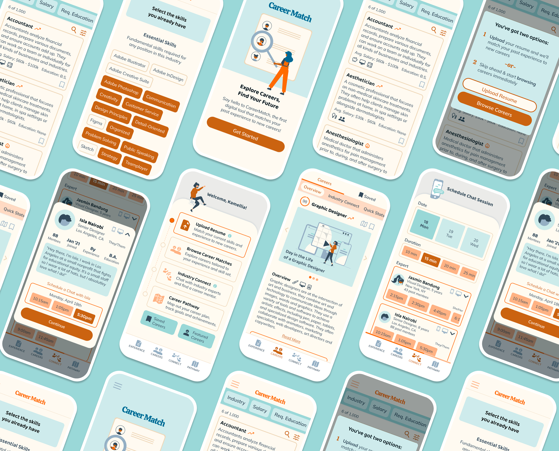 Mobile mockups tiled