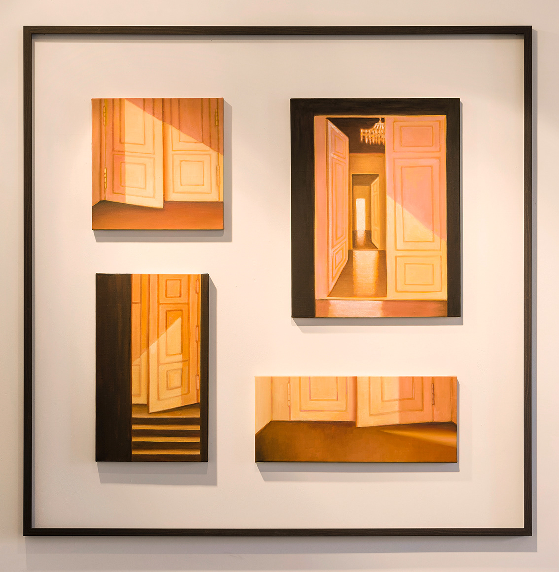 Scenery with Handless Doors, oil on linen, 120x120cm 2020