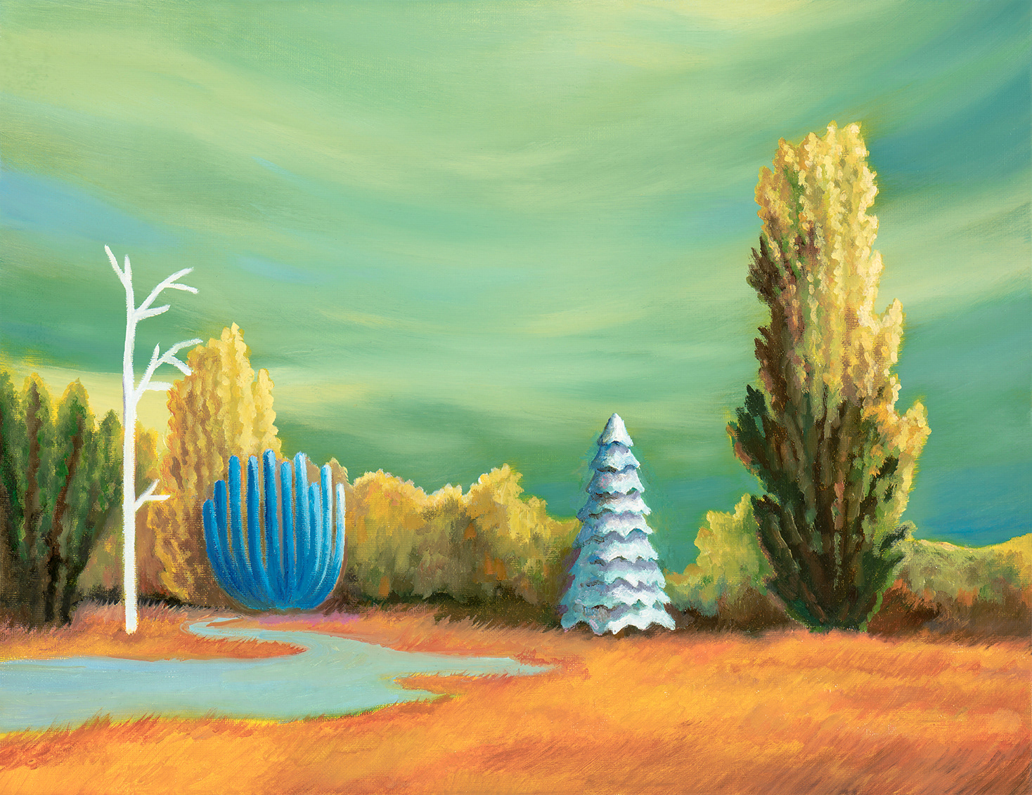 Belief in the woods, oil on linen, 2021