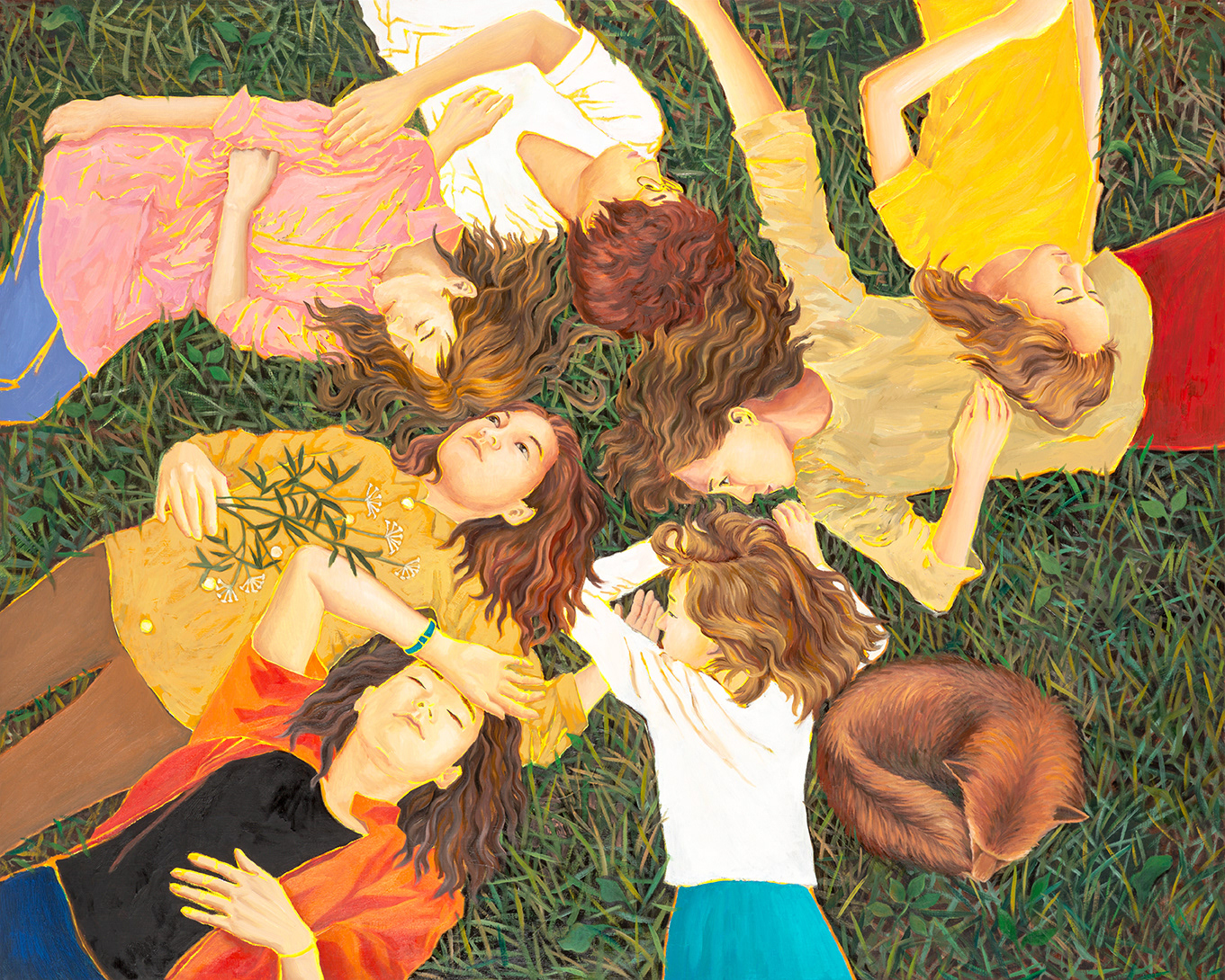 Friends Flowers 1, oil and acrylic on linen, 130.3x162cm, 2016