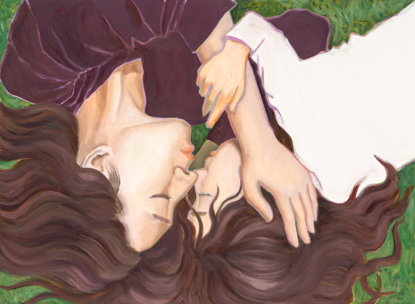 Each other, oil on paper, 2016