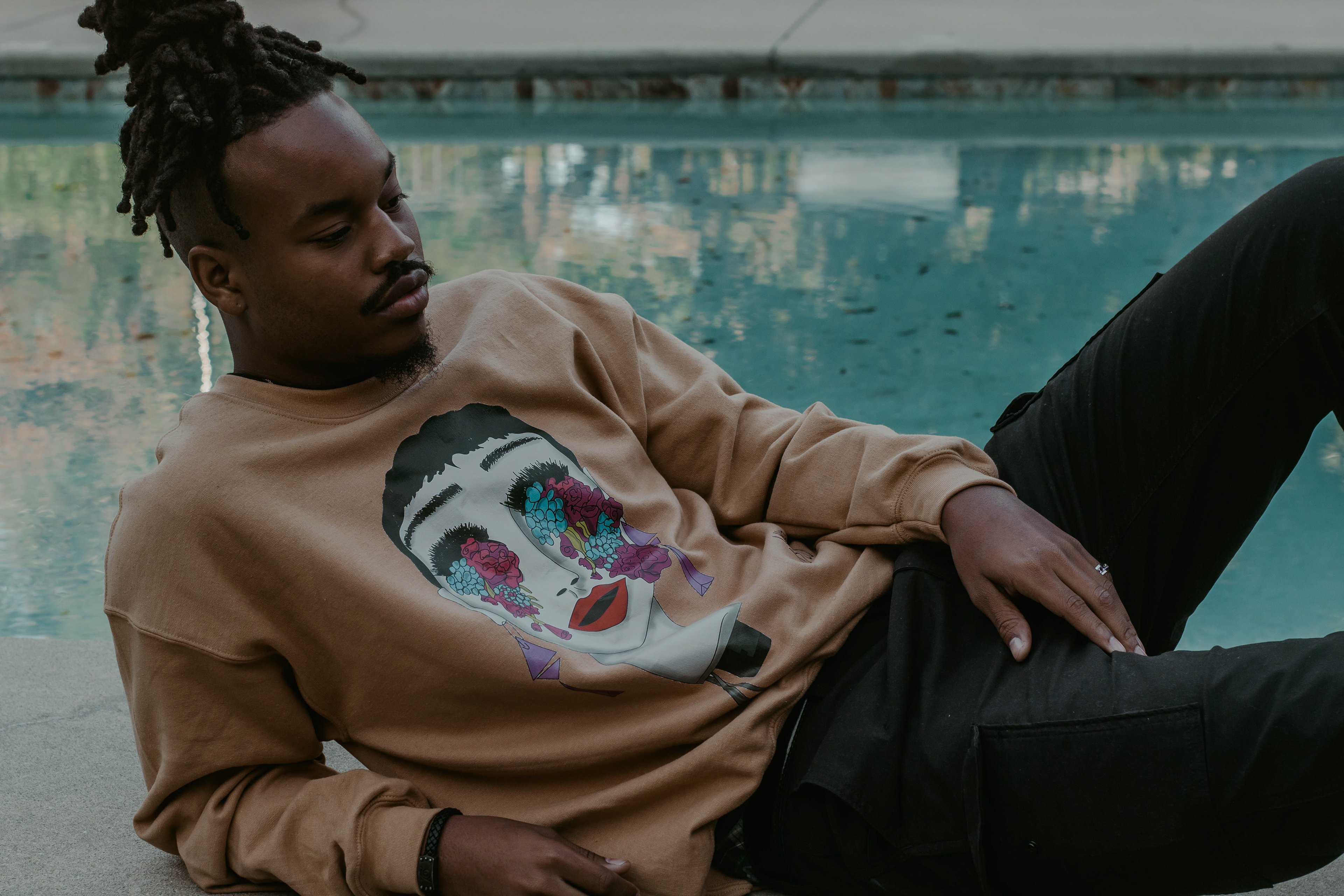 Vision Crewneck: Desert Sand | Size L shown