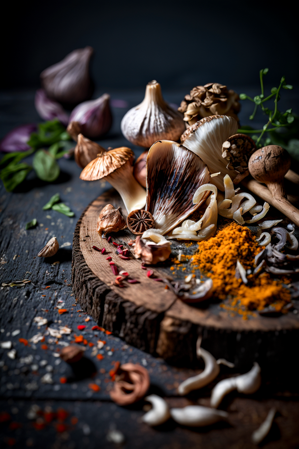 Mushrooms and spices