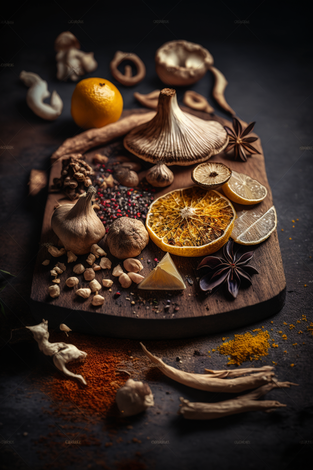 Mushrooms and spices