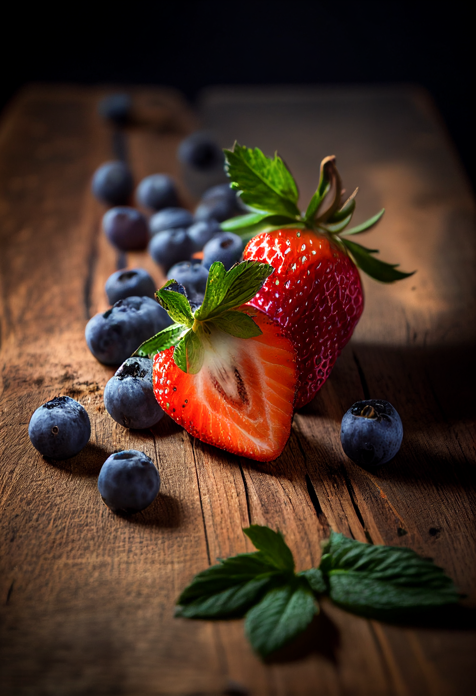 Strawberry and blue berries