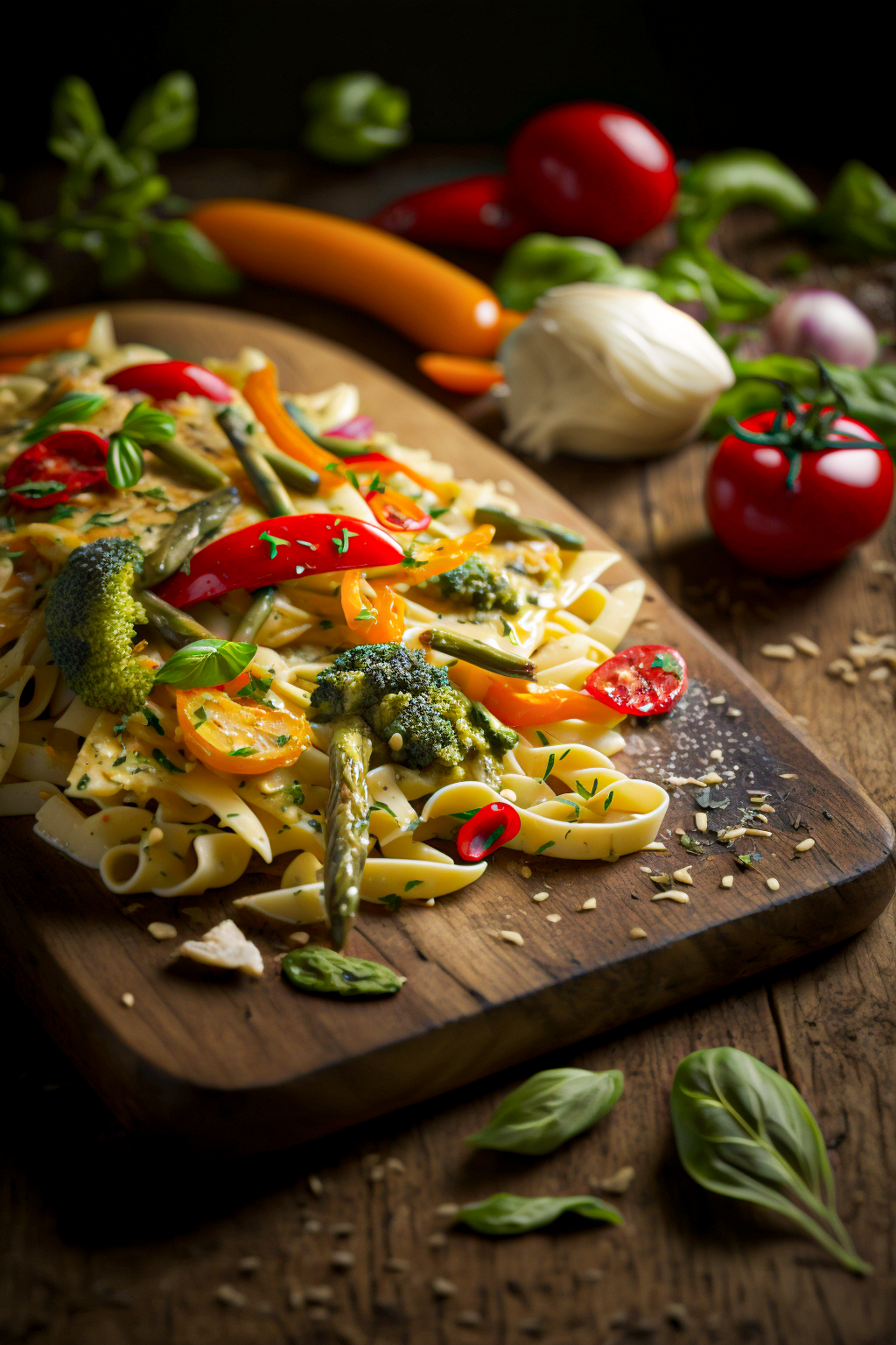 Pasta primavera with vegetables