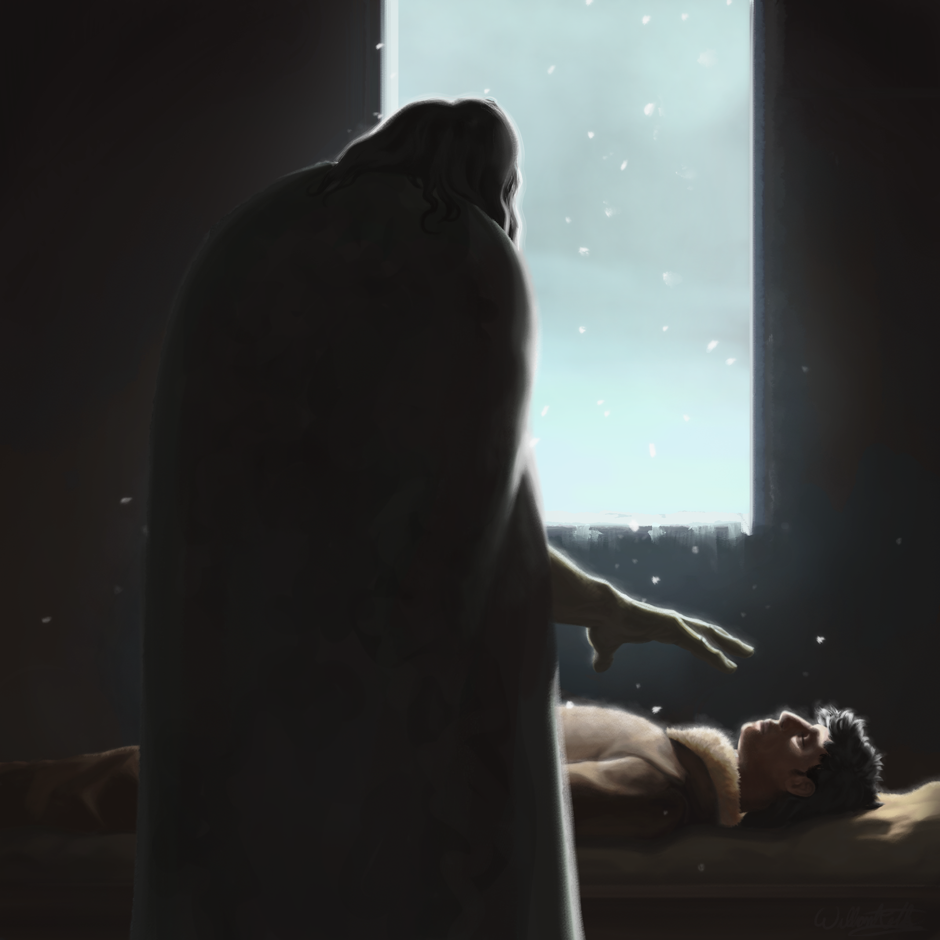 "But one vast hand was extended..." (from Frankenstein)