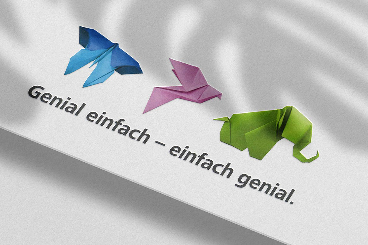 Illustration of origami folded objects for an advertising campaign.