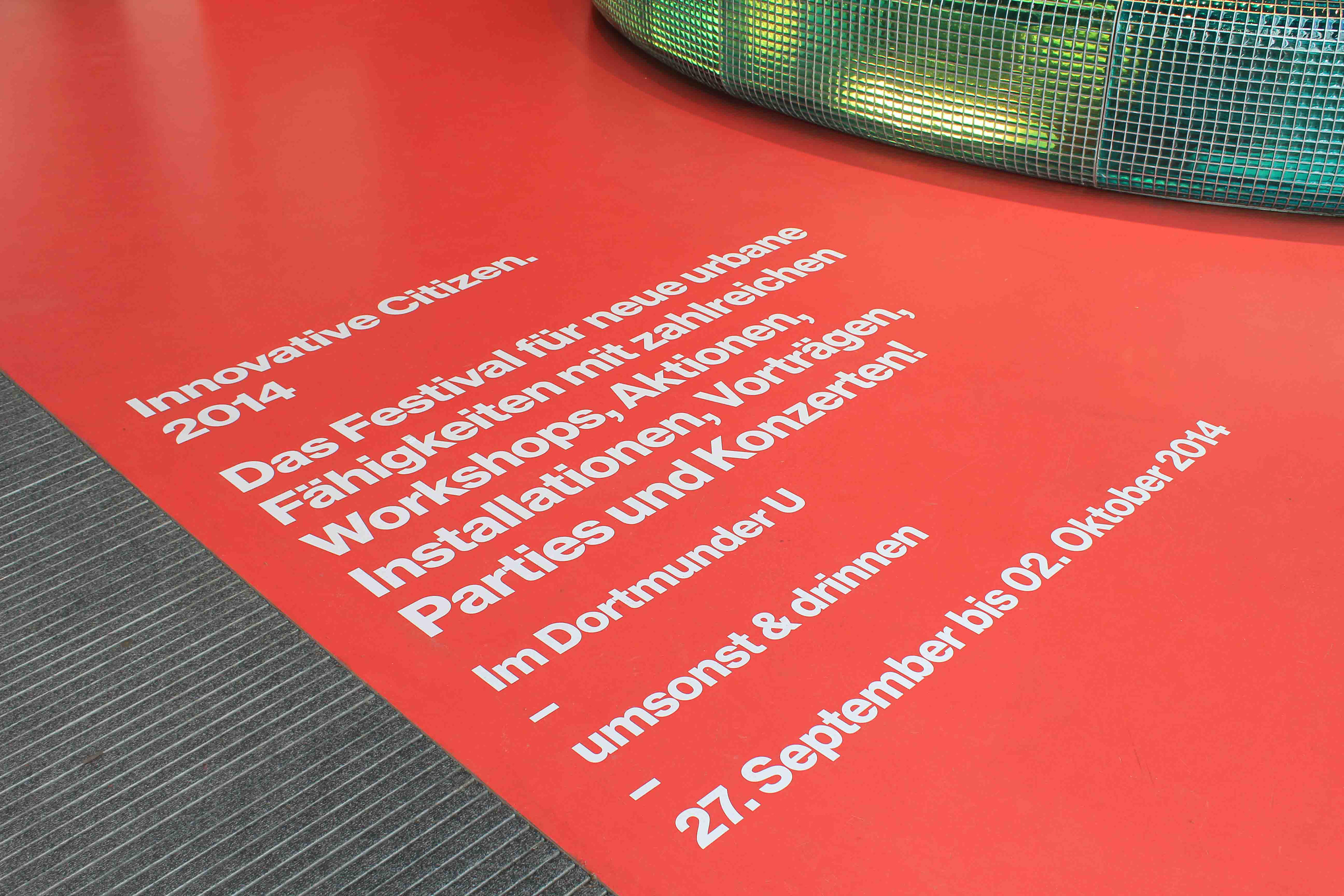 Banner Innovative Citizen Festival in Dortmund with designer Kristina Wißling.