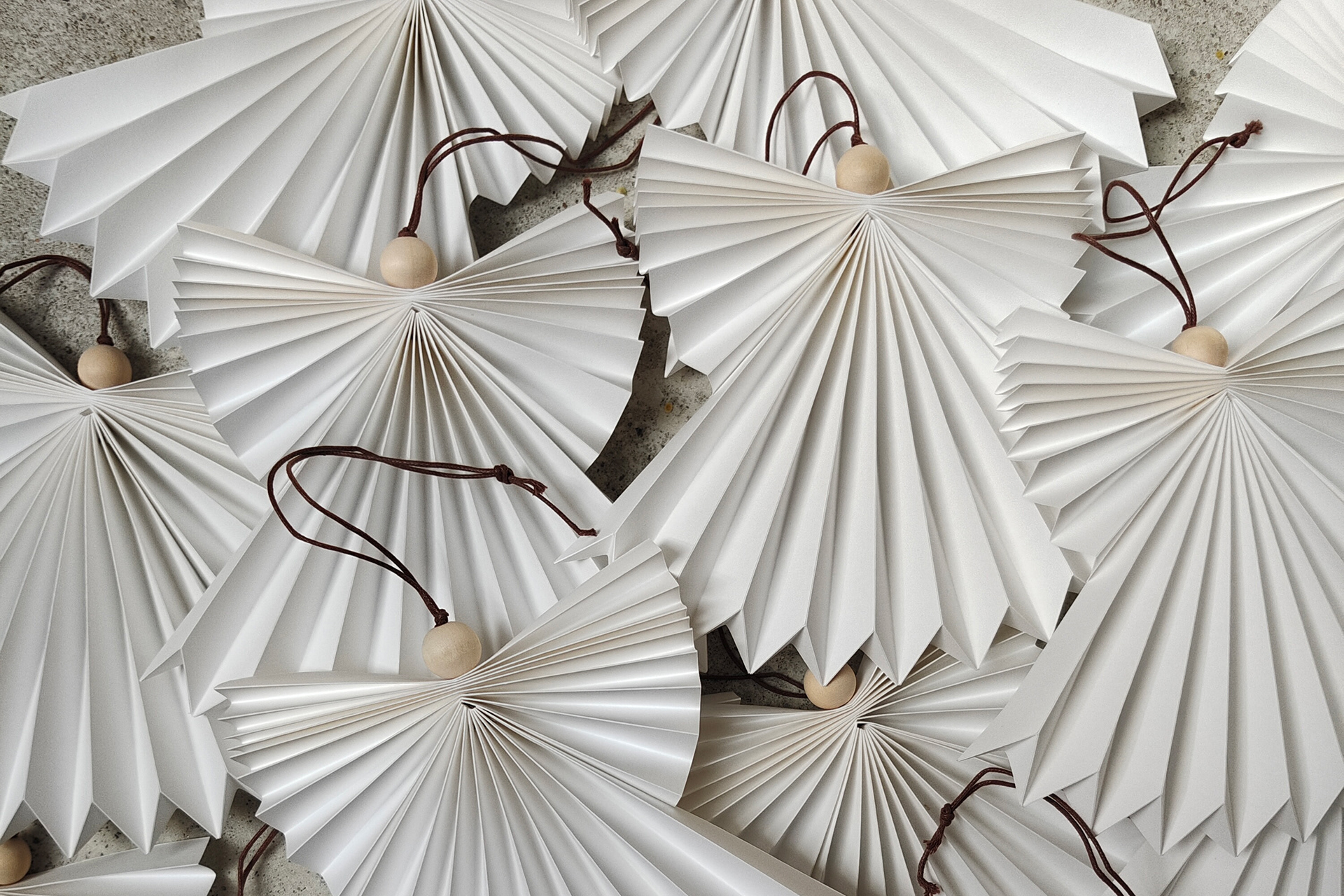 Handmade paper angels by designer Kristina Wissling. A perfect gift for the Advent and Christmas season.