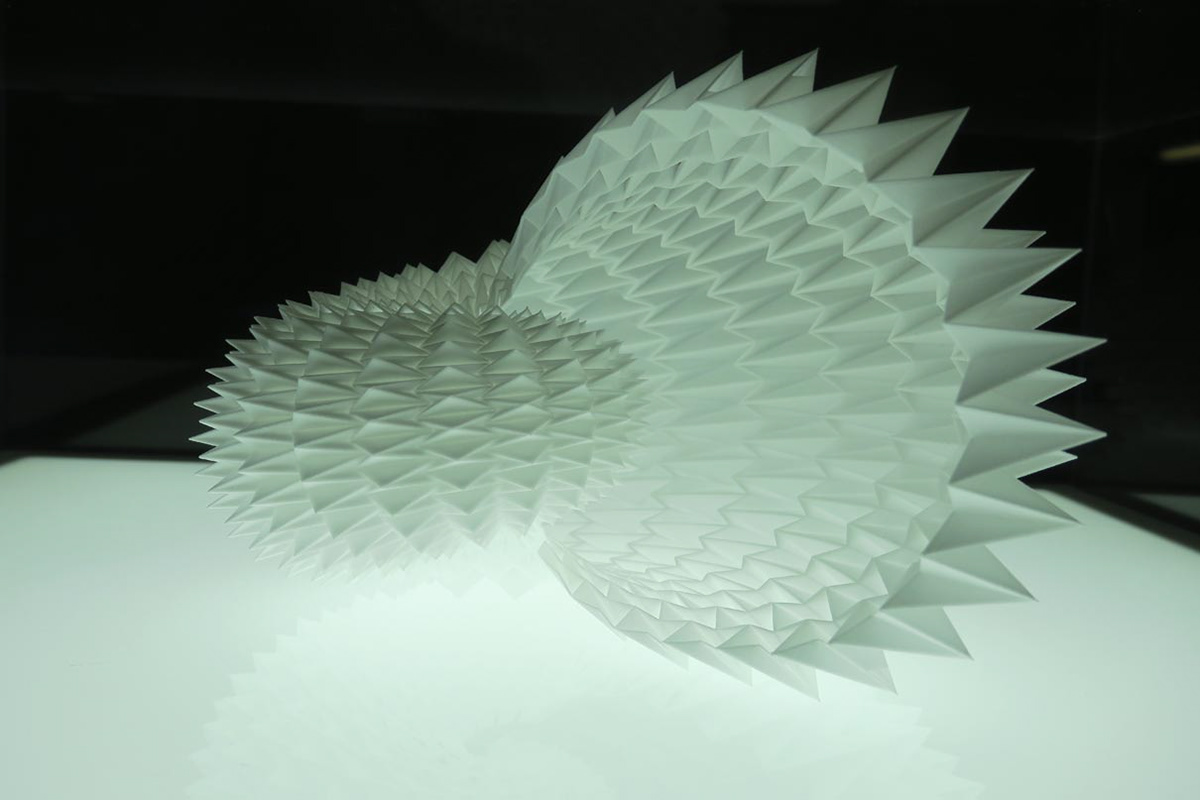 Folded structure produced using a large format 3D printer.