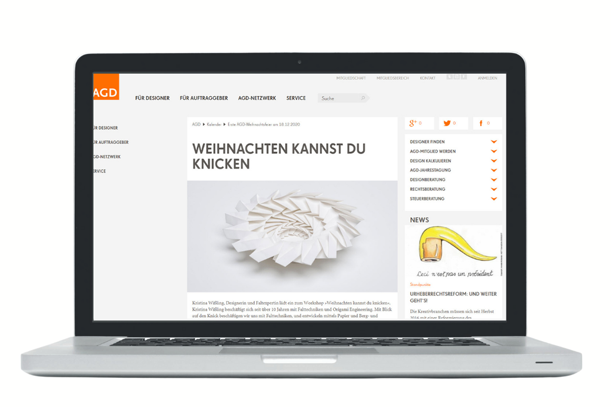 Online workshop "You can bend Christmas" with the Allianz Deutsher Designer and Kristina Wißling.